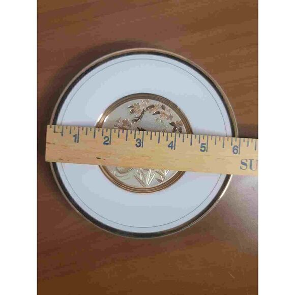 The Art of Chokin 6" PLATE Porcelain WOOD DUCKS - 24K Gold Edge Trim - Japan - Picture 4 of 4